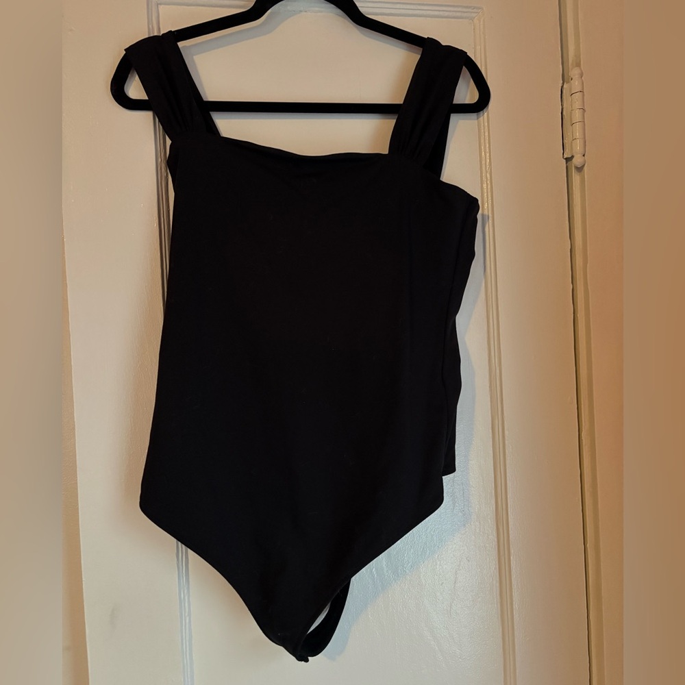 Abercrombie & Fitch Black Sleeveless Square Neck Bodysuit Size L